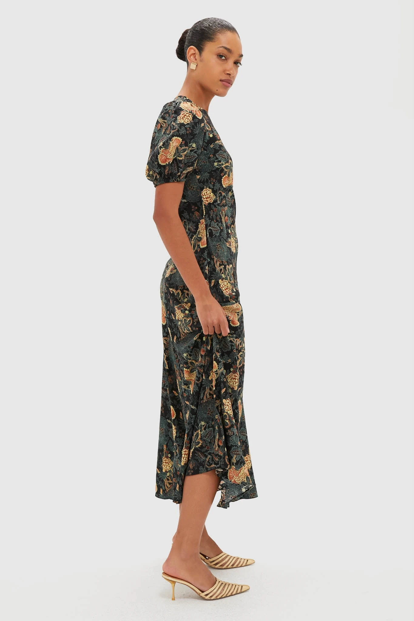 ULLA JOHNSON Nuit Ines Puff Sleeve Midi Dress 3 ULLA JOHNSON Nuit Ines Puff Sleeve Midi Dress - Image 3