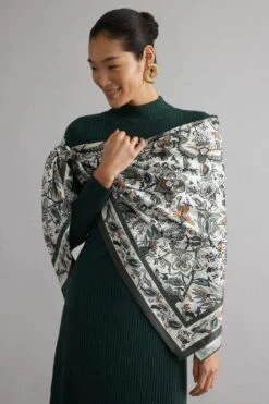 Olive Folk Floral Large Scarf -Loeffler Randall Store E9D76ZoYYWYFmkP0HepUMhHT3knBpYXk 1