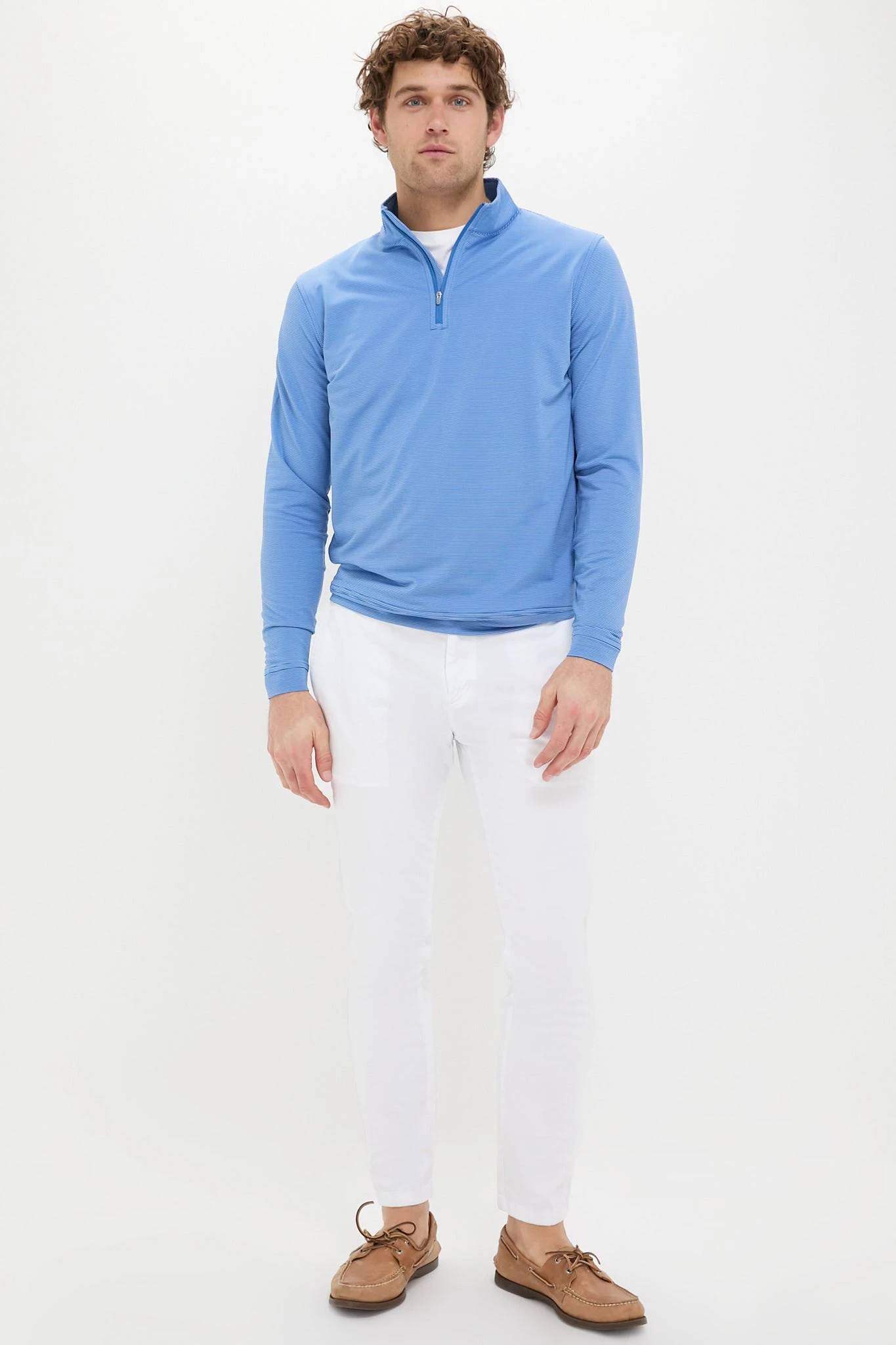 Peter Millar Sailor Blue Perth Sugar Stripe Performance Quarter-Zip 2 Peter Millar Sailor Blue Perth Sugar Stripe Performance Quarter-Zip - Image 2