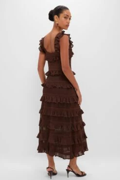 Zimmermann Metallic Chocolate Hypnotic Lace Frill Midi Dress 9 Zimmermann Metallic Chocolate Hypnotic Lace Frill Midi Dress -Loeffler Randall Store EkXPGTG0ya81qAyehD4aXYJ5N4O8qg9P 1