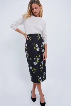 Roses Stem On Black Lorelei Moire Skirt -Loeffler Randall Store EulH0BaitwK03cxtMMYaKKshRdx0KmBe 1