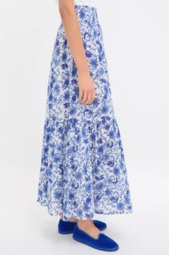 Exclusive Blue Morning Flower Print Shirred Skirt -Loeffler Randall Store FDZ6RCTTefmhwEWZm9vCEJj1wnN9UrjP 1