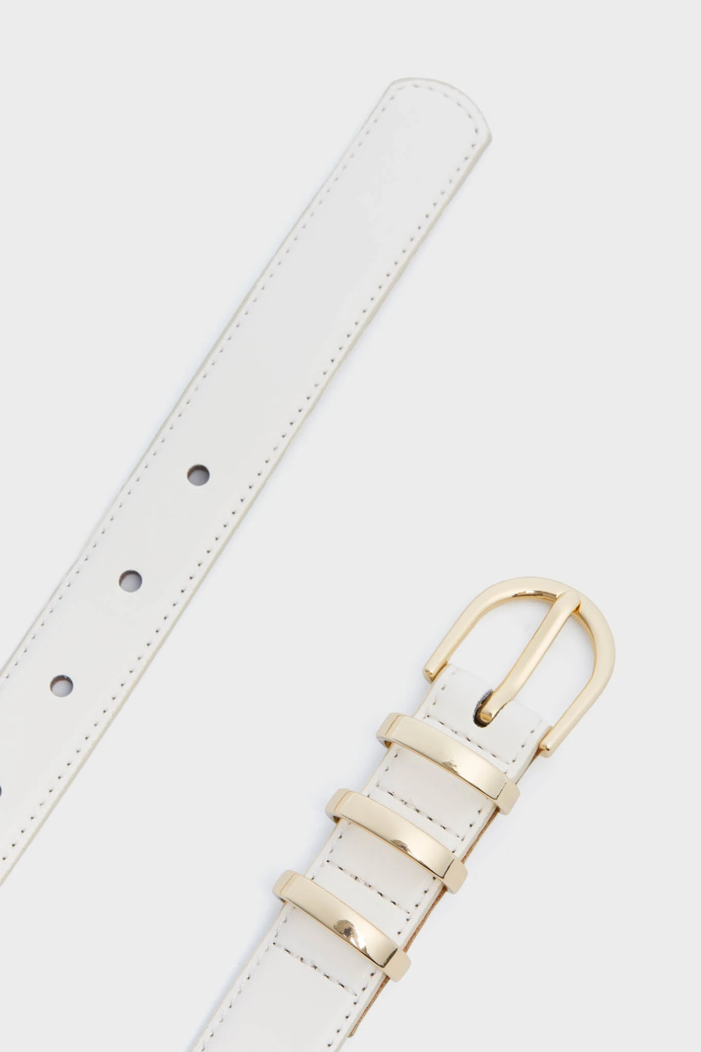 White Triple Keeper Skinny Belt 5 White Triple Keeper Skinny Belt - Image 5