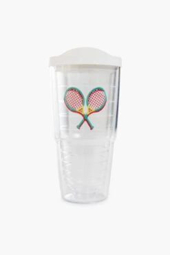 24 Oz White Tennis Tumbler