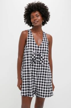 Black Gingham Myla Romper