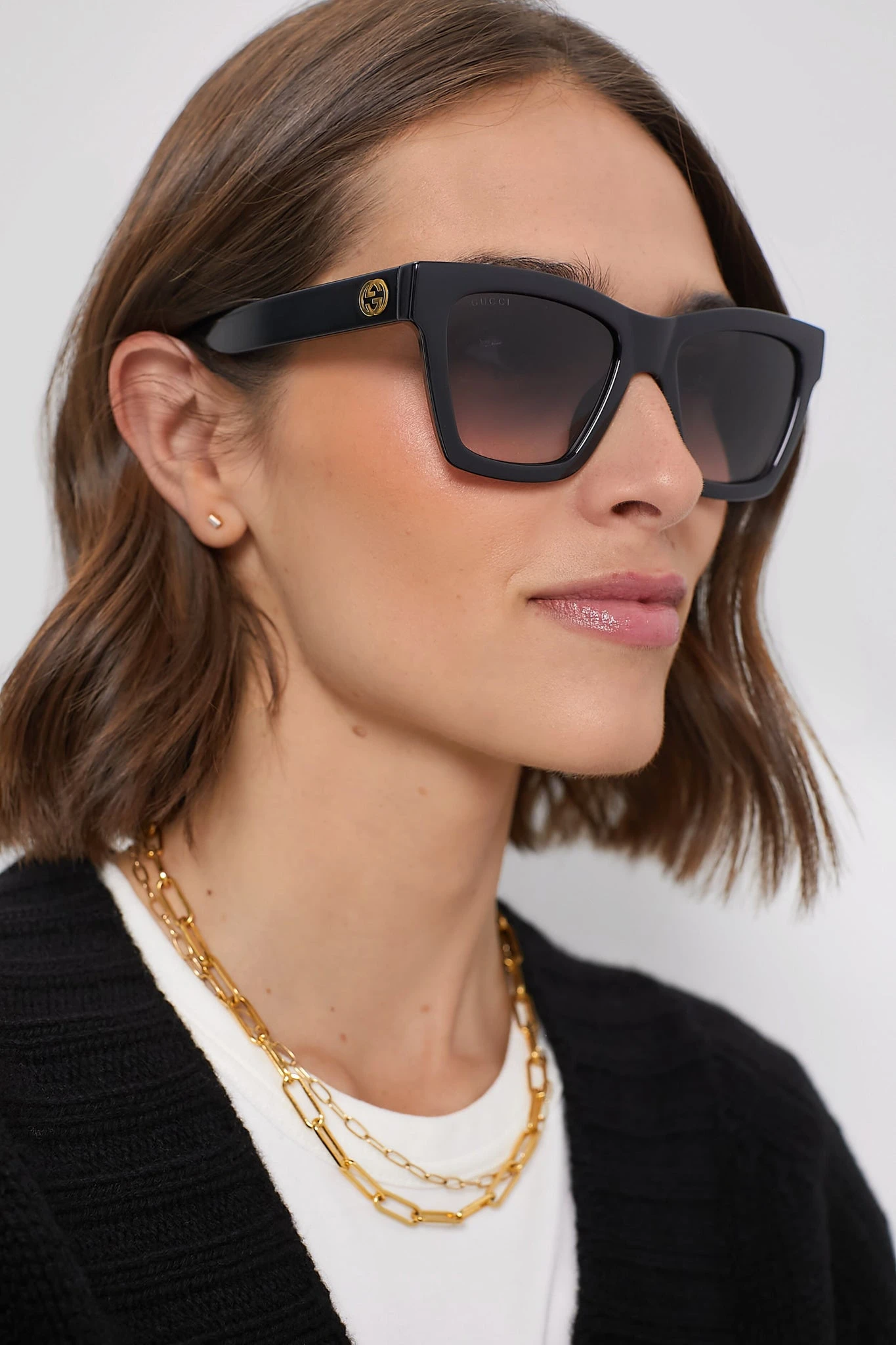 Gucci Black Gradient Lens Square Frame Sunglasses 2 Gucci Black Gradient Lens Square Frame Sunglasses - Image 2