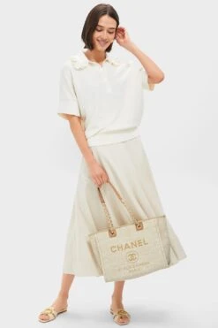 CHANEL Beige Canvas Deauville Tote Bag -Loeffler Randall Store GECnMOQKVzwuTSQ0c3LowLLCyU5SyJBm 1