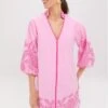 Pink Embroidery Mini Arem Caftan