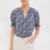 Navy & Ivory Floral Colleen Blouse -Loeffler Randall Store GT29Y9S4CGWCZ4LJf2tHtFpnIj9IaILT 1