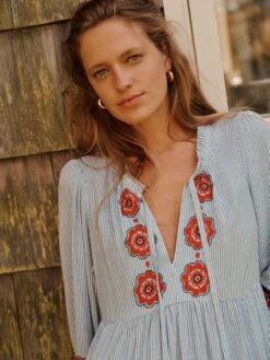 Poppy Stripe Long Sleeve Salty Paloma Caftan -Loeffler Randall Store H4132rIzMXxHk5Ysh0o21ucdnx4IwQ3B 1