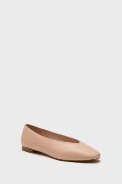 Ballet Pink Leather Nina Flats