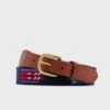 Navy Ski Life Needlepoint Belt