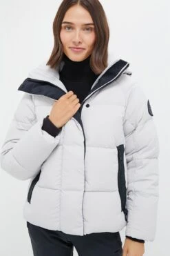Canada Goose Silverbirch Black Disc Junction Cropped Puffer