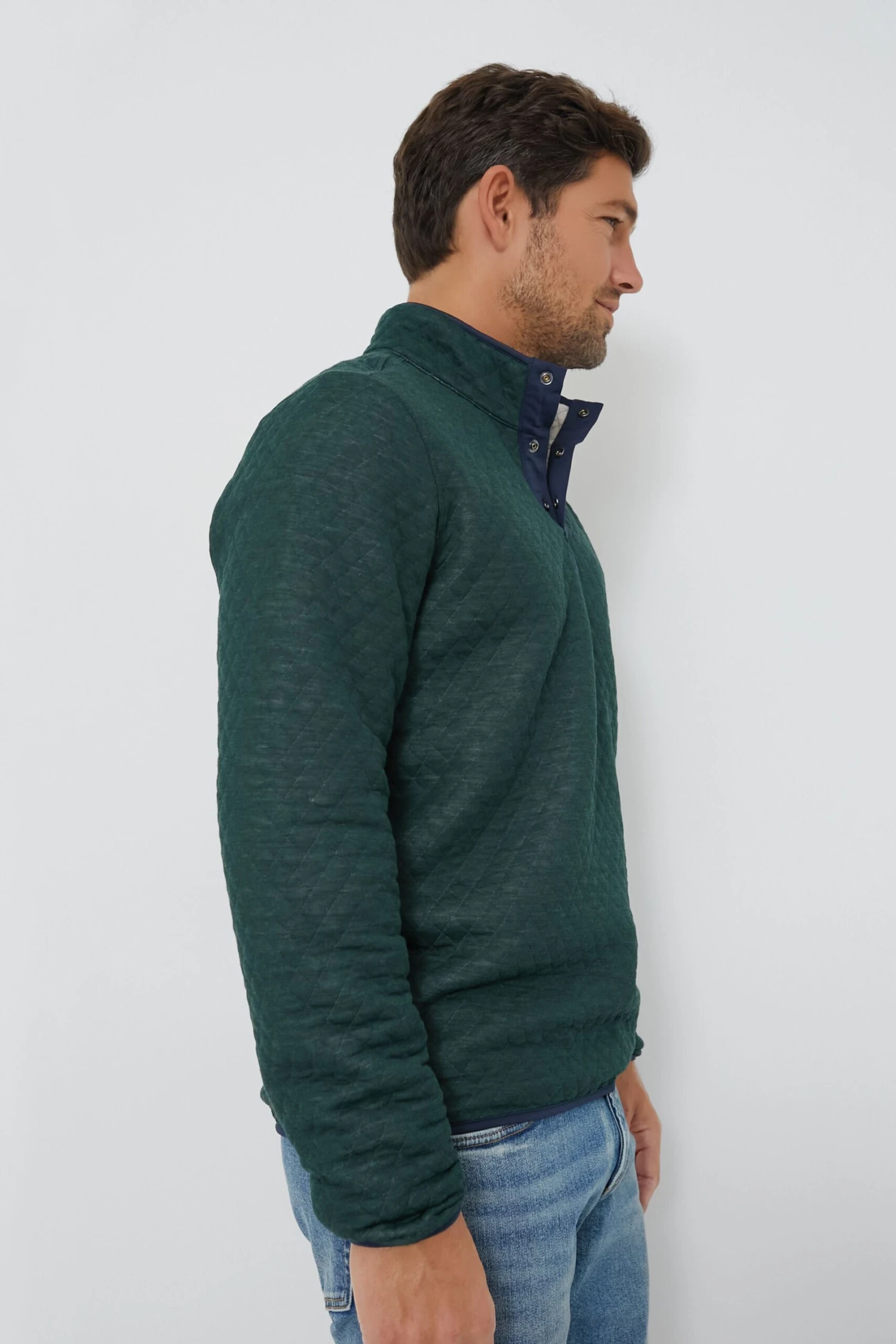 Marine Layer Green Oat Heather Corbet Reversible Pullover 3 Marine Layer Green Oat Heather Corbet Reversible Pullover - Image 3