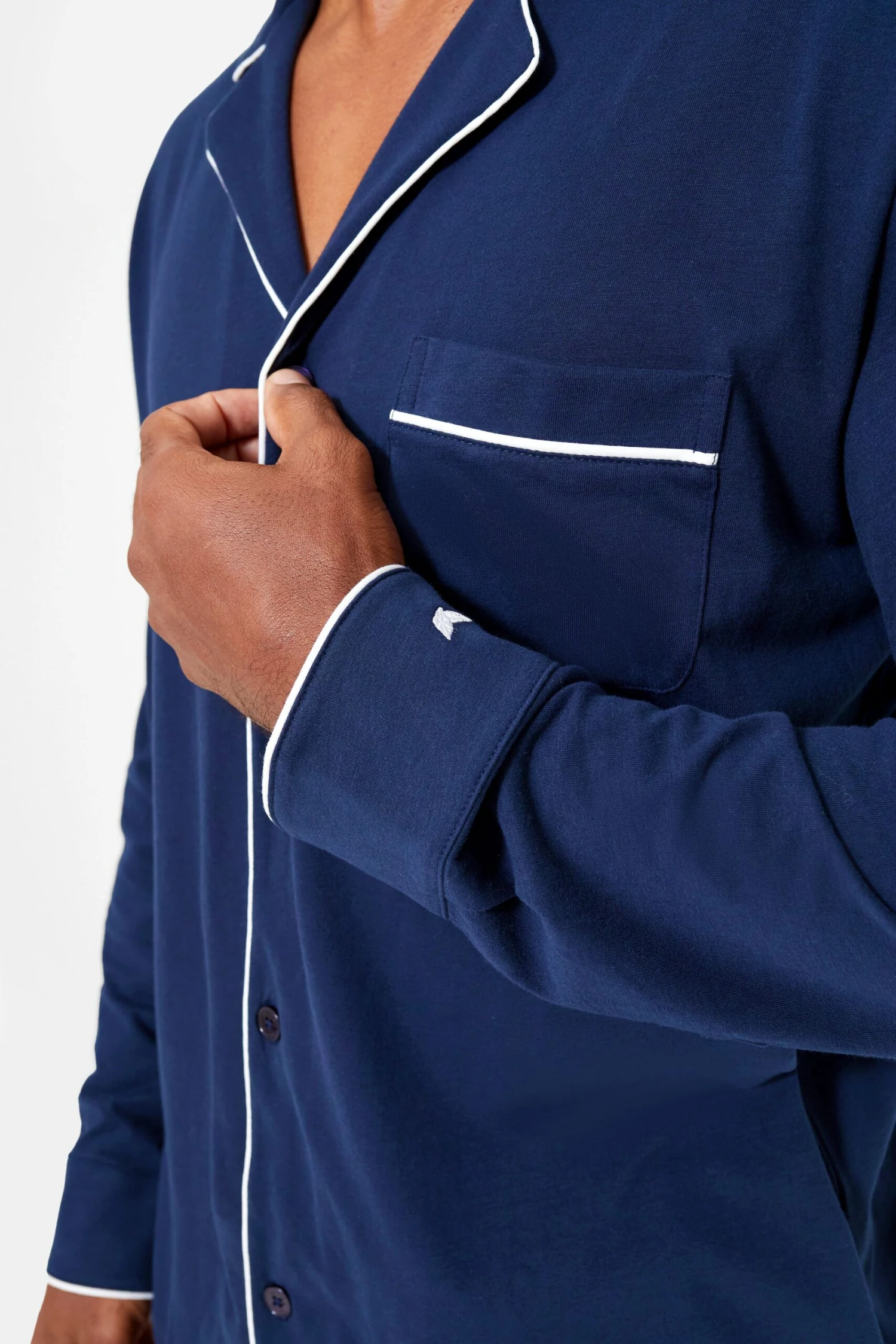 Navy Luxe Pima Pajama Set 5 Navy Luxe Pima Pajama Set - Image 5