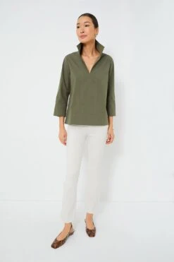 Olive Green Margot Stand Collar Blouse -Loeffler Randall Store JvUYPEfwmlzilYAl1YOOM9LWBCWOwaZT 1