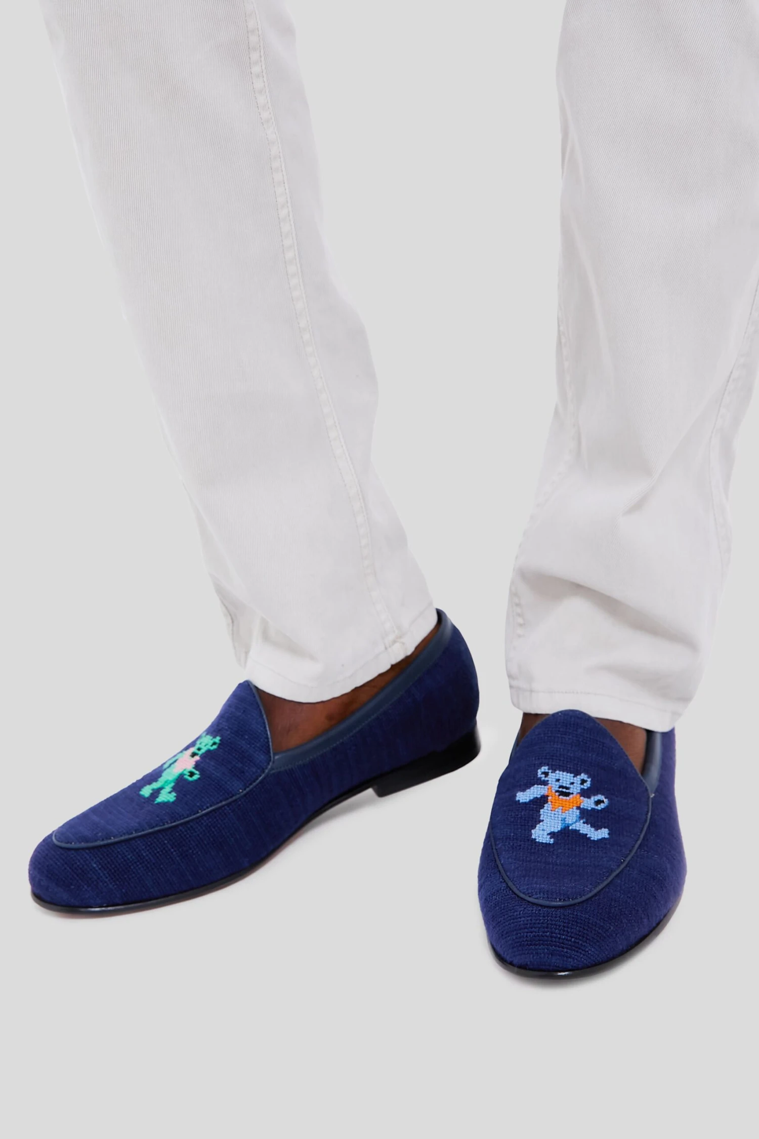 Dark Navy Dancing Bears Belgian Loafers 3 Dark Navy Dancing Bears Belgian Loafers - Image 3