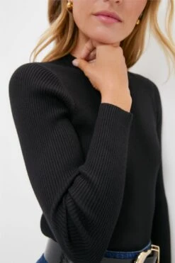 Black Alden Ribbed Crewneck -Loeffler Randall Store KZbwlotRFlchjftsmpUMJOIBf9X0nLax 1