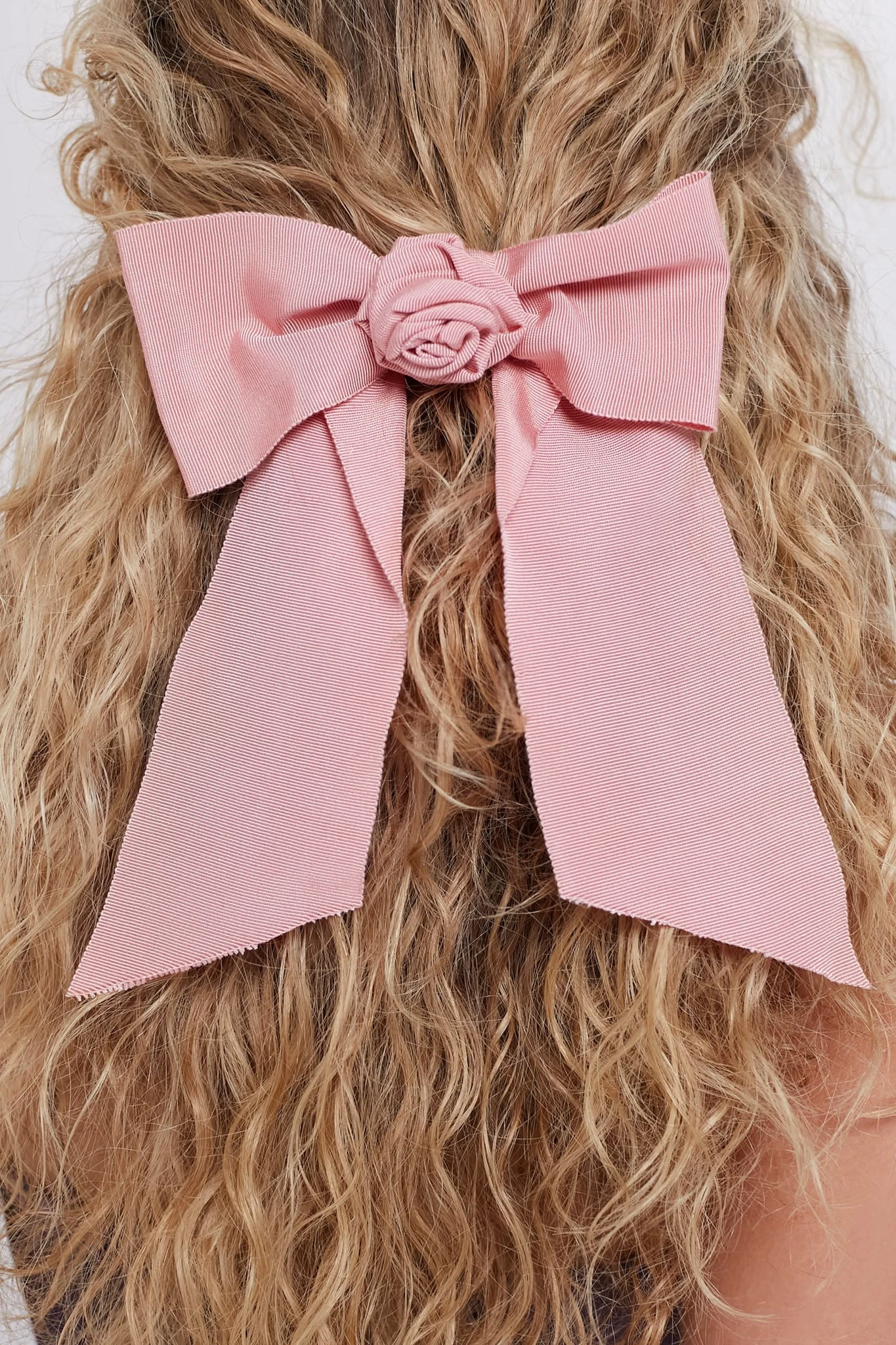 Pink Rosette Hair Bow 2 Pink Rosette Hair Bow - Image 2