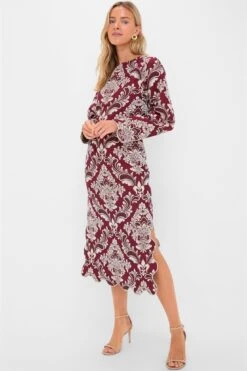 Farm Rio Blush Pink And Burgundy Bicolor Jacquard Waves Midi Skirt -Loeffler Randall Store L2aTxb03NCuKOMnY5dDhvUIA9KGvuuL8 1