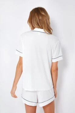 Eberjey Ivory And Navy Gisele Short Sleeve PJ Set -Loeffler Randall Store LC5ij0GtX6NvcfDcezQ8N3HrYK3rNU8n 1