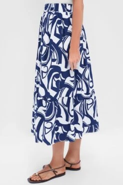 Navy & White Swirl Print Willard Maxi Skirt -Loeffler Randall Store LMZqN5yH4ZgEWjNSkrxg44sar5FcWpxB 1