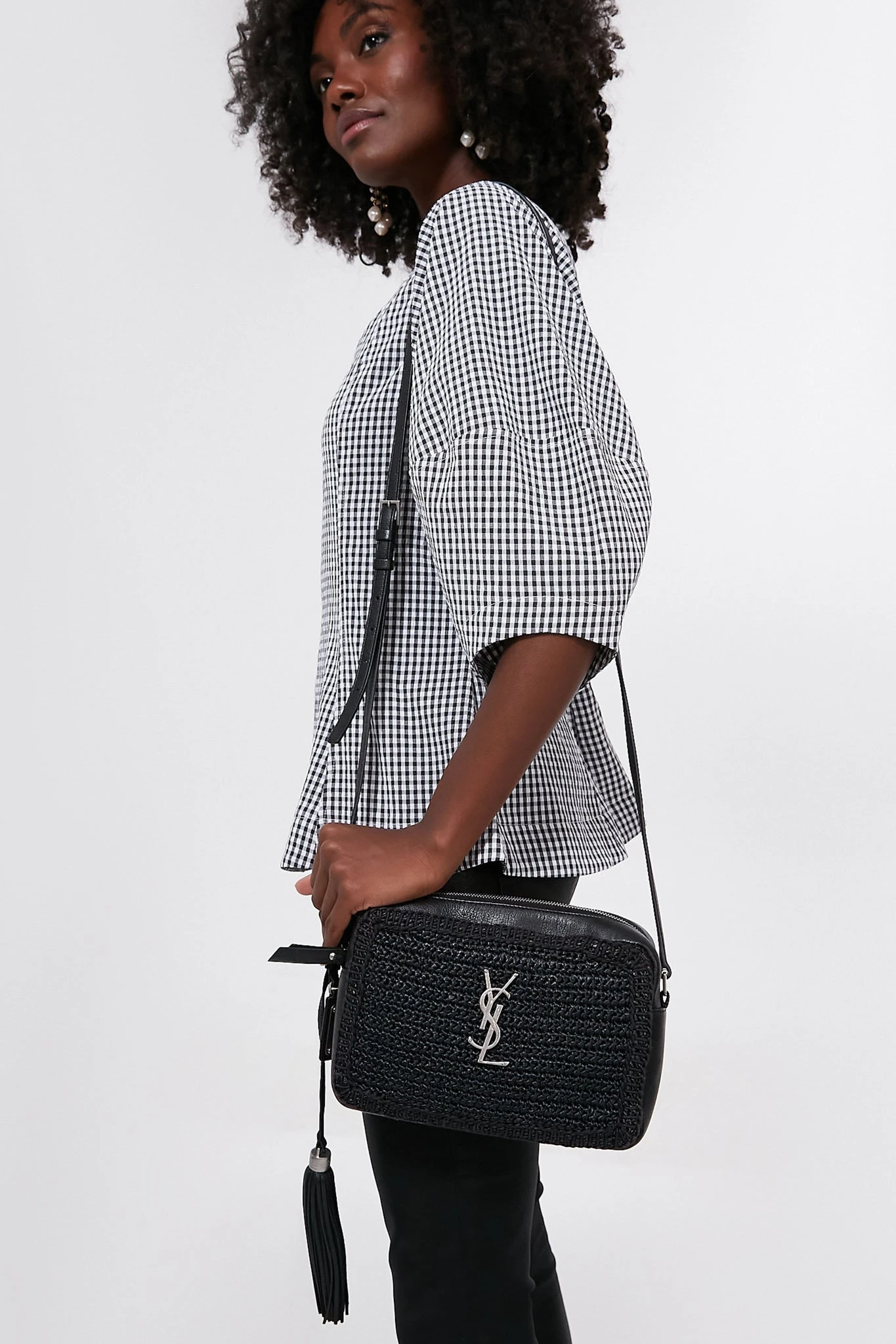 Saint Laurent Black Raffia Camera Bag 2 Saint Laurent Black Raffia Camera Bag - Image 2