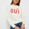 Cream With Bright Poppy Oui Sweatshirt