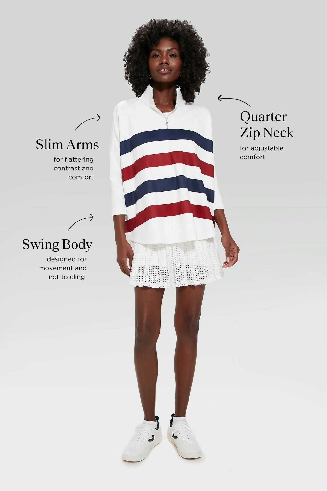 Americana Stripe Martina Quarter Zip 3 Americana Stripe Martina Quarter Zip - Image 3