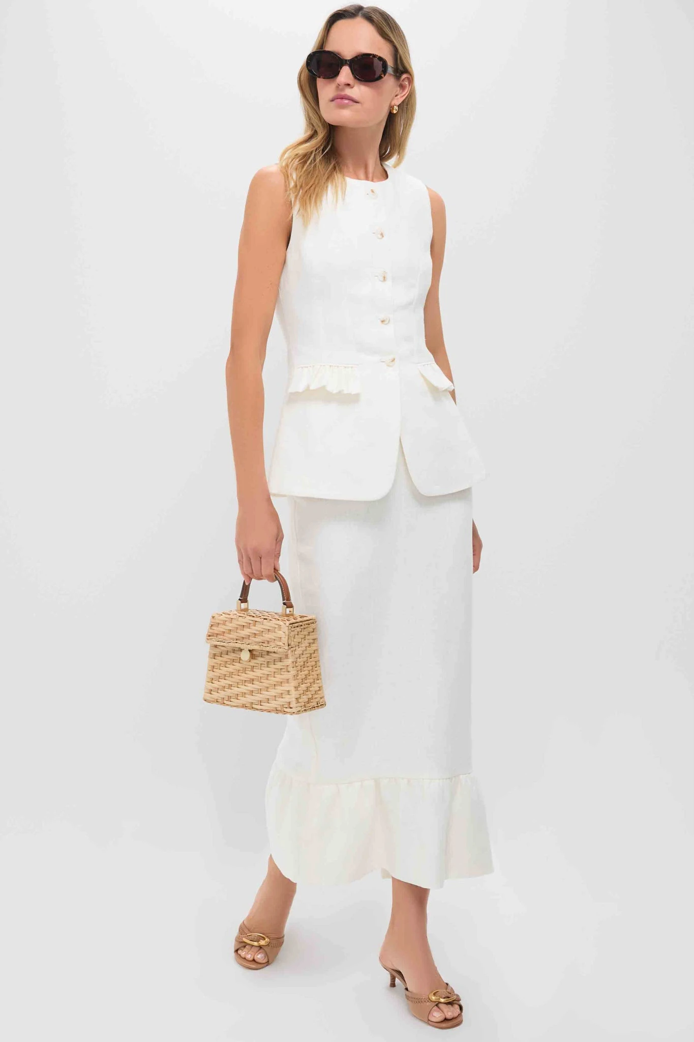 Cream Matilda Column Skirt 2 Cream Matilda Column Skirt - Image 2