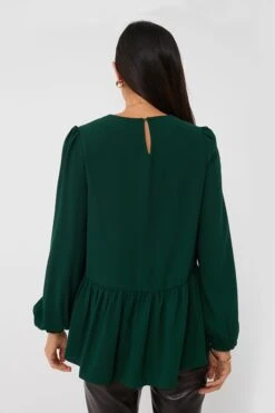 Hunter Green Carlota Peplum Blouse -Loeffler Randall Store MQqDeqPQyLQHZIknLO8l5XZaGwWskVRa 1