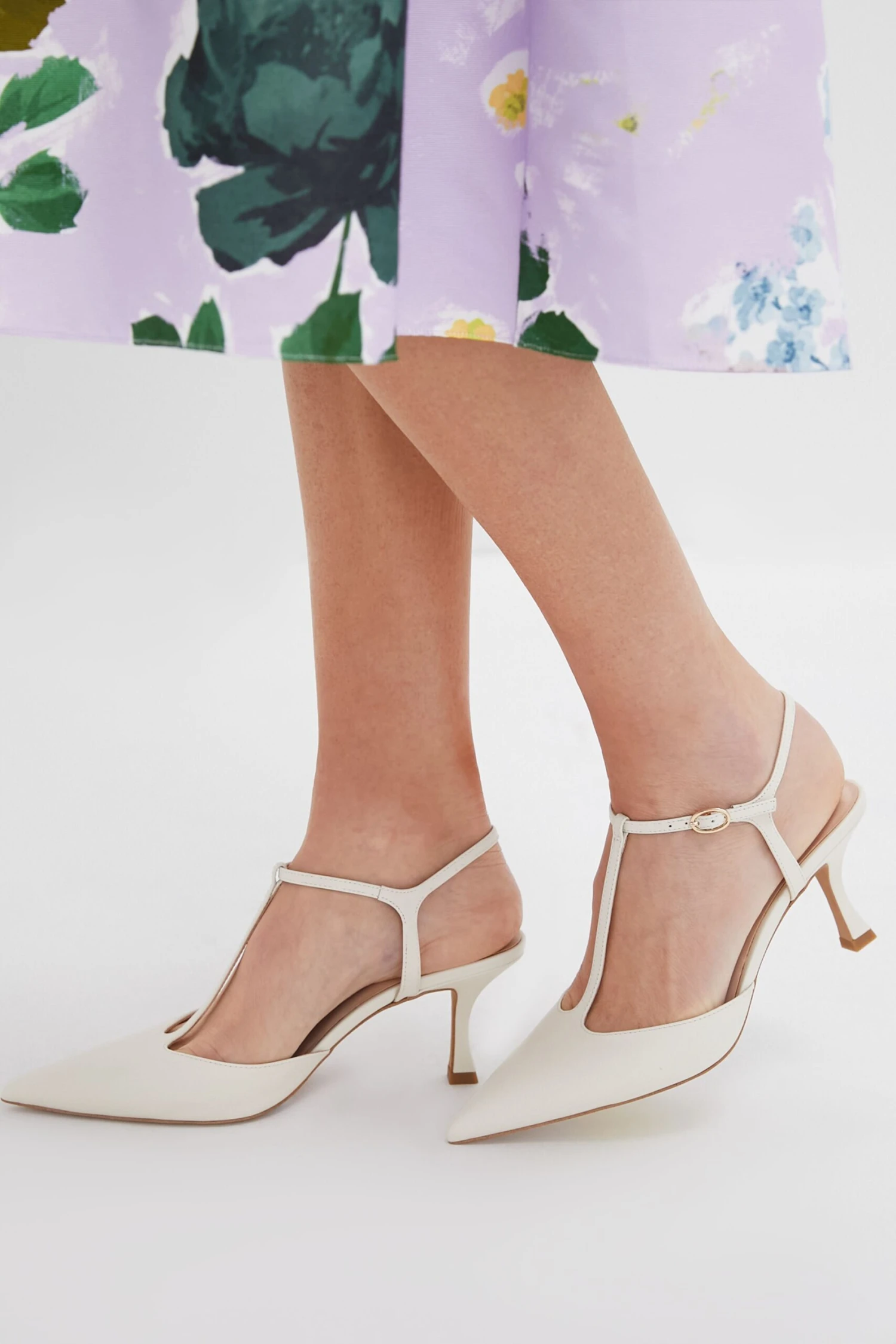 White Nappa Leather Margot Heels 2 White Nappa Leather Margot Heels - Image 2