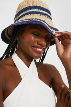 Staud Natural And Navy Raffia Bucket Hat -Loeffler Randall Store MqyXuzrp1TskVGxnZ5otyiKgEPWsMASb 1