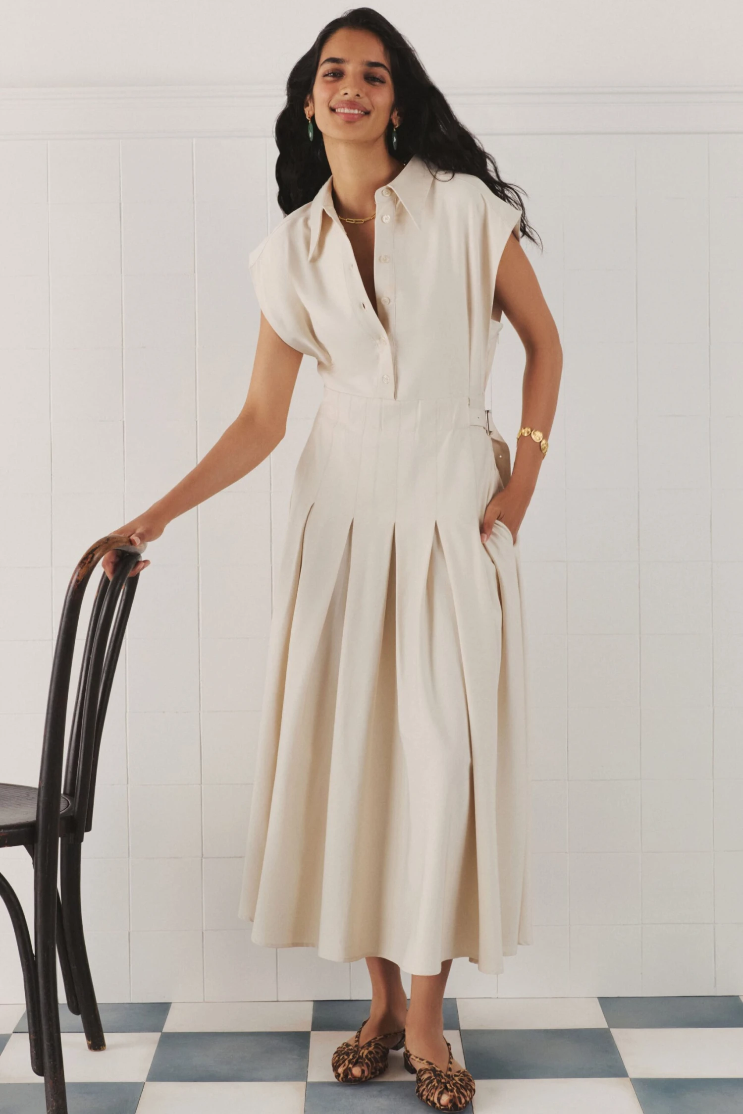 Ecru Quince Midi Shirt Dress 2 Ecru Quince Midi Shirt Dress - Image 2