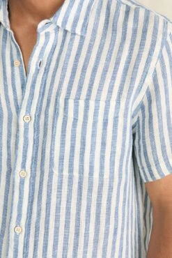 Ivory Stripe Short Sleeve Palma Linen Shirt -Loeffler Randall Store NF7TlNDUiks8PVlvWJHJYqbrhHY9rsuN 1