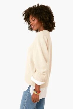 Bisque White Raya Ruched Crew Looker -Loeffler Randall Store NRZuibhzjWrPUqrlSgWGL79dUkRduJRM 1