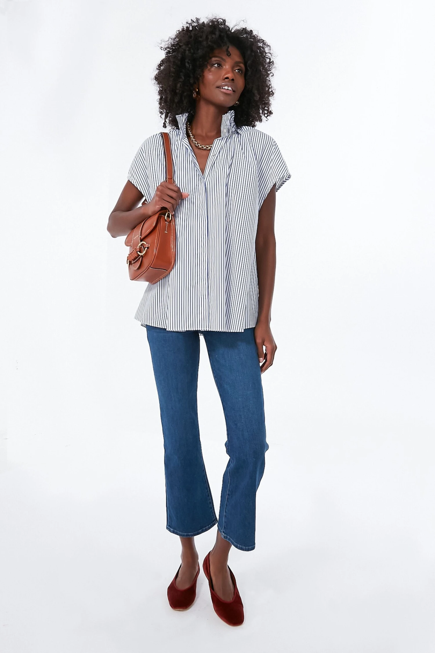 Blue Stripe Rae Blouse 2 Blue Stripe Rae Blouse - Image 2