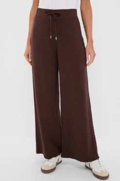 Chocolate Brown Wide Leg Comfort Stretch Finn Pants