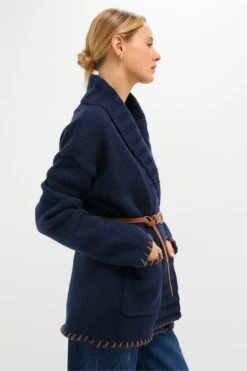 Navy And Brown Blanket Stitch Harrow Cardigan -Loeffler Randall Store Nguk4PZtHXAkQJLBnRiHyoFoGTOybgbu 1