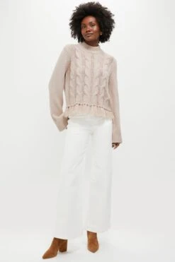 Taupe Fringe Cable Knit Carly Sweater 10 Taupe Fringe Cable Knit Carly Sweater -Loeffler Randall Store Nyb74vi7eUjG0R4nURDn5PEEr6UqK8d2 1