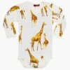 Orange Giraffe Bamboo Long Sleeve One Piece