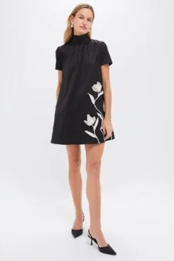 Staud Black Ilana Floral Mini Dress -Loeffler Randall Store OLIsnA9ZLcSEB4RU0EQgL4i5cklrMvrf 1