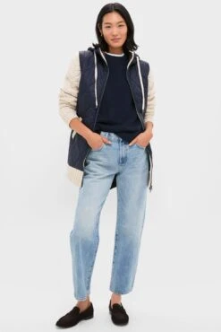 Veronica Beard Navy And Heathered Sand Barrows Mixed Media Jacket -Loeffler Randall Store Od6etAUNJDOMCdPqDPk7cW7sXtedKRj2 1