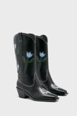 Loeffler Randall Black With Tulips Wilder Boots -Loeffler Randall Store Ofx5638afdif6ux31m5GysXOquiRlIxh 1