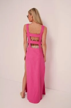 Pink Solid Long Coverup With Open Sides -Loeffler Randall Store Orq4MloQH4ae86f69PrUusY5ddW6xAVN 1