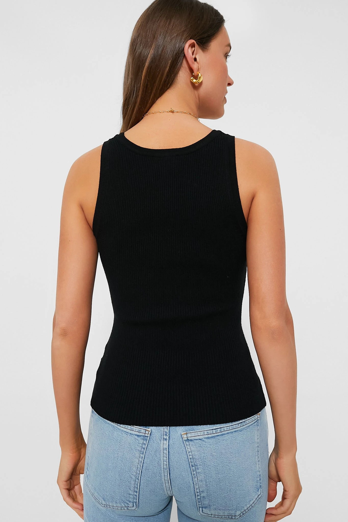 Black Shelby Rib Knit Tank 4 Black Shelby Rib Knit Tank - Image 4