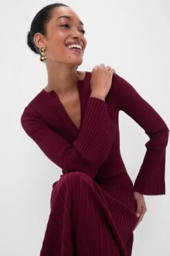 Cranberry Genna Long Sleeve Midi Dress -Loeffler Randall Store PAr9pBDxfQznlU8s2bm36oJxpAnBDXWz 1