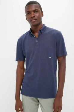 Nautical Blue Drift Linen Polo