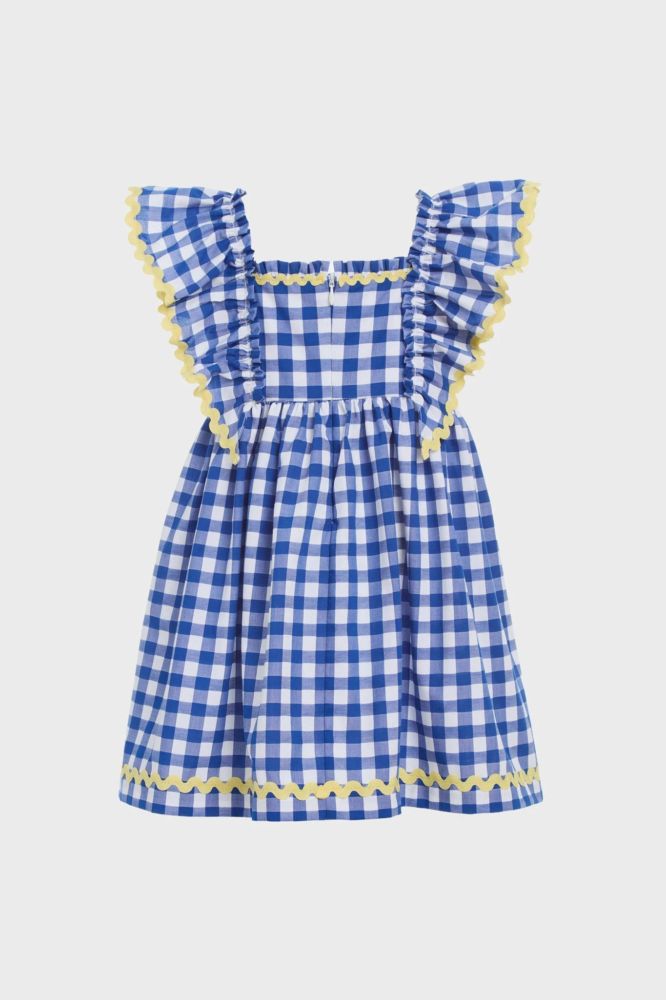Blue Neci Gingham Flutter Sleeve Dress 2 Blue Neci Gingham Flutter Sleeve Dress - Image 2