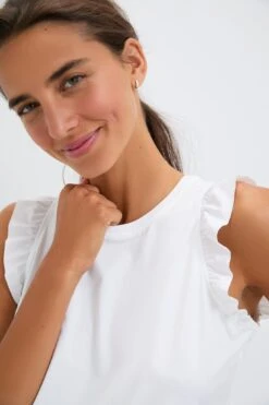 White Performance Jersey Ruffle Lea Tank -Loeffler Randall Store PVdDuKBYw2kbPTw1BsJJnn2EXI8ecZwo 1